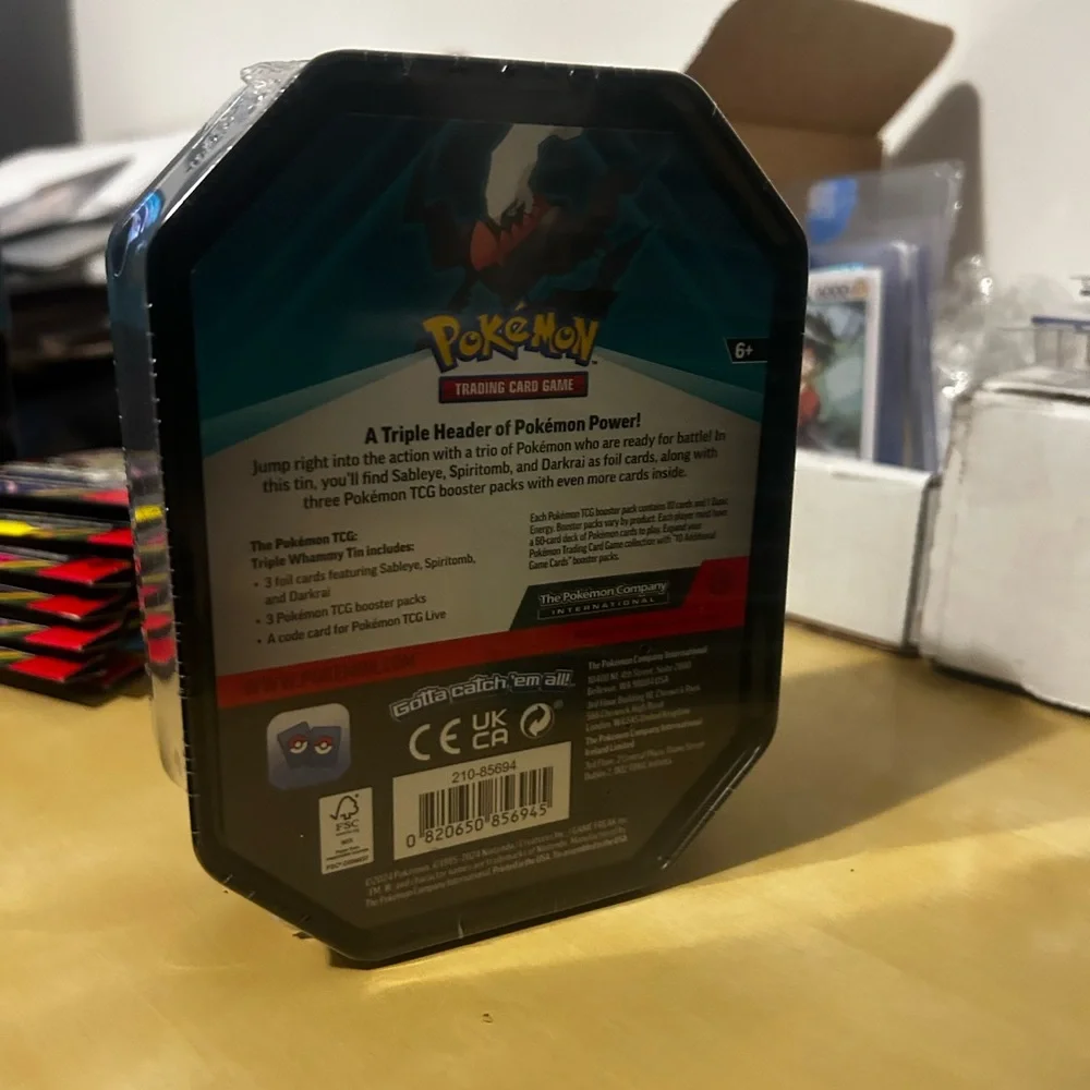 Pokemon Darkrai Teal Blue Tin with 3 booster pack within‎